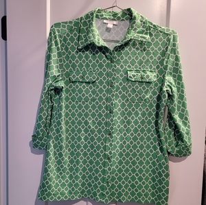 Charter Club 3/4 Sleeve Green Shirt